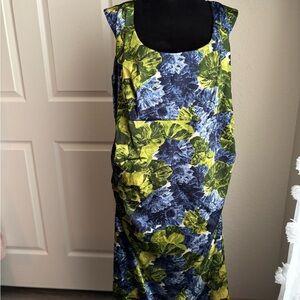 Floral Blue and Green Women's Dress